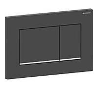 Plaque de déclenchement Geberit Sigma 20 Square 115883141 laquée noir mat, chromée brillante