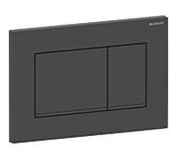 Plaque de déclenchement Geberit Sigma 20 Square 115883161 plaque/bouton noir mat, bandes noires, pour double chasse, plastique