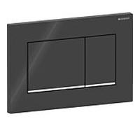 Geberit Sigma20 bouton de chasse d'eau pour WC chrome brillant-noir 115.883.KM.1