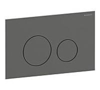 Plaque de déclenchement ronde Geberit 40 115628QD1 ronde, chrome noir / brossé, revêtement facile à nettoyer, pour double chasse, ronde