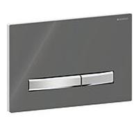 Plaque de déclenchement Geberit Sigma 50 Square 115788SD2 verre fumé miroir, pour double chasse
