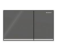 Plaque de déclenchement Geberit Sigma 60 Square 115640JK1, bouton lave, cadre chromé brillant, pour double chasse, montage encastré