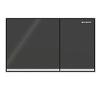 Plaque de déclenchement Geberit Sigma 60 Square 115640SJ1 verre noir, déclenchement encastré