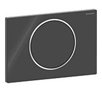 Plaque d'actionnement ronde Sigma 10 Geberit 115758KM5 noire, chromée brillante