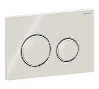 Geberit Sigma50 plaques de déclenchement, pour rinçage à 2 quantités, couleur métal chromé, rond, 115.884.JL.1, Couleur: chromé / gris sable