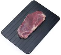 Plaque de décongélation rapide pour aliments, avec rainures et 4 tapis – sans électricité, micro-ondes, eau chaude / décongélation rapide, convient pour le poisson, la viande et les produits surgelés 