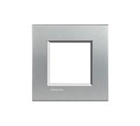 Plaque de finition 1 poste - livinglight neutre - alu - lna4802te - bticino