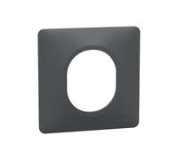 Plaque de finition 1 poste Ovalis Anthracite Schneider
