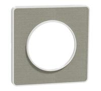 Plaque de finition 1 poste Schneider Electric Odace Kvadrat S520802KG coloris gris perle l.85 x P.10 x H.85 mm