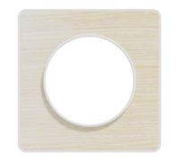 Plaque de finition 1 poste Schneider Electric Odace Touch S520802M coloris bois nordique avec liseré blanc l.85 x P.10 x H.85 mm