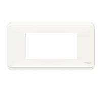 Plaque de finition 2 postes 4 modules Unica Blanc Schneider