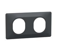 Plaque de finition 2 postes horizontal Ovalis Anthracite Schneider