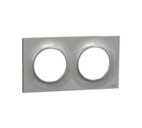 Plaque de finition 2 postes Odace Styl Aluminium Schneider