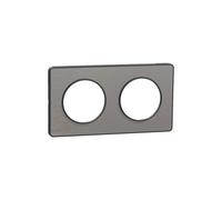 Schneider Electric - Odace Touch, plaque Aluminium brossé liseré Anth. 2 post. horiz./vert. 71mm - S540804J