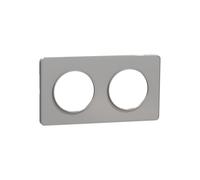 Plaque de finition 2 postes Odace Touch Aluminium Schneider