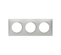 Plaque de finition 3 postes Dooxie aluminium Legrand