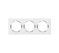 LEGRAND - Plaque dooxie Carrée - Plaque de Finition pour Prises et Interrupteurs dooxie - Fabriqué En France - 3 Postes - Bague Effet Chrome - Blanc Mat