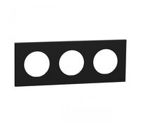 Plaque de finition 3 postes noir onyx - Odace II SCHNEIDER
