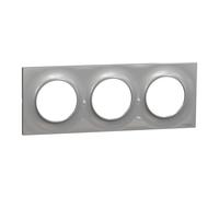 Schneider Electric - Odace Styl, plaque Alu 3 postes horiz./vert. entraxe 71mm - S520706E
