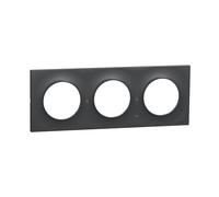 Plaque de finition 3 postes Odace Styl Anthracite Schneider