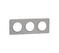 Plaque de finition 3 postes Odace Touch Aluminium Schneider