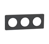 Schneider Electric - Odace Touch, plaque Anthracite 3 postes horiz. ou vert. entraxe 71mm - S540806