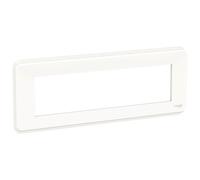Plaque de finition 4 postes 8 modules Unica Blanc Schneider