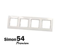 Plaque de finition blanche quadruple Simon Premium
