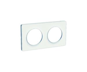 Plaque de finition clipsable SCHNEIDER touch S520804KW - 2 postes - entraxes Ø 71 mm - blanc