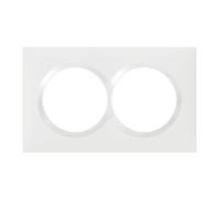 Plaque de finition - LEGRAND - Dooxie - Carrée - 2 postes - Blanc - 57mm