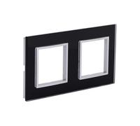 - Plaque de finition double en verre Kalya - Noir