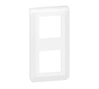 Plaque de finition en saillie 2 modules 2 postes Legrand Mosaic, blanche