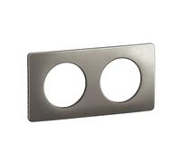 Plaque de finition en saillie Legrand Céliane, 2 postes, acier inoxydable