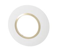 Legrand - Plaque de finition ronde dooxie 1 poste finition blanc mat avec bague dune brillante (jaune)