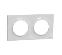 Plaque STYL grise ODACE 2 postes horizontal/vertical entraxe 71mm - SCHNEIDER - S520704A1