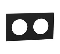 Plaque de finition en saillie 2 postes Schneider Electric Odace noir onyx