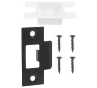 Plaque de Frappe en Métal Noir pour Serrure de Porte, Forme T | Plaque de Renfort pour Pêne Dormant, Installation Simple, Vis et Boîte Incluses, Usage sur Portes en Bois