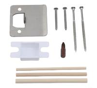 Plaque de gâche à lèvre étendue, acier robuste de 2 mm, loquet de porte extra large avec kits de réparation pour portes intérieures et extérieures, finition noire mate, 5,7 x 10,2 cm (couleur acier)