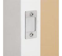Plaque de gâche pour réparation de cadre à grand trou et bord étroit, fixation de serrure de porte en acier inoxydable pour problèmes de désalignement et d'adhérence, finition argentée ou noire (2