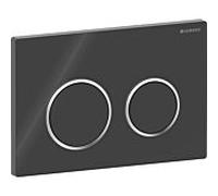 Plaque de Geberit Omega 20 Round 115085KM1 noire/chrome brillant, pour réservoir Omega