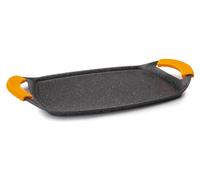 Plaque de gril - Aluminium moulé - 47 x 29 cm - Motif pierre - Induction