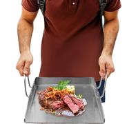 Plaque de gril BBQ, matériau en acier inoxydable, épaisseur de 4 mm, convient aux modèles de grils populaires, surface de cuisson généreuse, contient 2 spatules