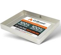 Plaque de gril en acier inoxydable | Plancha | Cuve 30x25cm - taille universelle - soudée sur tout le pourtour | extra massif