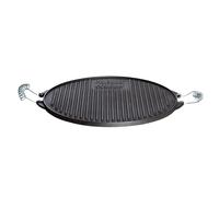 All'Grill plaque de gril en fonte Light avec poignées en acier inoxydable 25cm rond noir