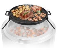 Plaque de grill fonte noire - Plaque de cuisson en fonte - Ø 52,5 cm - 3 pieds amovibles - Pour Solo Stove 49,6 et 68,6 cm