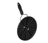 Plaque de Guidage Thermique pour Pot, Diffuseur Noir Anti-Brûlure | Émail et Fer, Poignée en Plastique, Chauffage Uniforme, pour Mijoter et Réchauffer les Restes