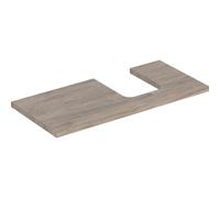 Plaque de lavabo Geberit ONE, découpe à droite, pour lavabo à poser en forme de coupe, 105x3x47cm, 505.314.00.6, Couleur: Structure en bois de noyer hickory / mélamine