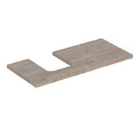 Geberit One plan de vasque 505294006 105 x 3 x 47 cm, structure en noyer hickory/mélamine, découpe à gauche