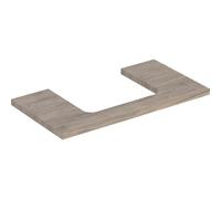 Geberit One plan de lavabo 505283006 90 x 3 x 47 cm, structure en noyer hickory/mélamine, découpe au milieu