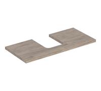 Geberit One plan de lavabo 505274006 105 x 3 x 47 cm, structure en noyer hickory/mélamine, découpe au milieu